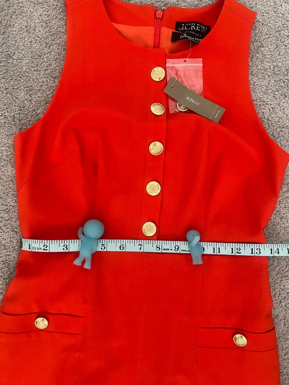 J. Crew Womens Dress Pleated Mini Italian Bi-Stretch Wool Blend Orange Size 0 - Picture 3 of 16